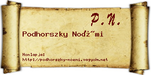 Podhorszky Noémi névjegykártya